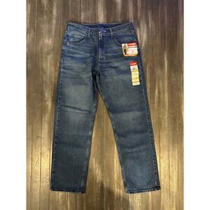 Wrangler Five Star Premium Denim Relaxed Fit Jeans Mens 34x32 Medium Wash Blue